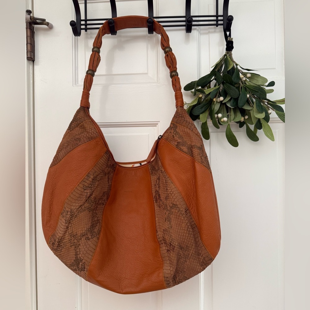Chi Brown Leather Hobo Bag
